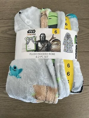 Buy Baby Yoda Star Wars Plush Hooded Robe And Pj Set Size: Youth Small (6) • 13.67£