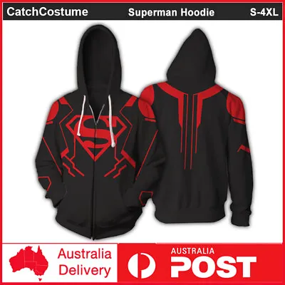 Buy Superman Hoodie Superhero 3D Print Cosplay Jacket Coat Hooded Sweatshirt Jumper • 22.87£