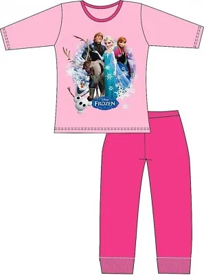 Buy Disney Frozen Elsa Anna Olaf  Girls Cotton Pyjamas Age 7-8 • 7.35£