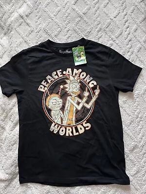 Buy Official Rick And Morty Peace Among Worlds Unisex Size S T-Shirt • 12.99£