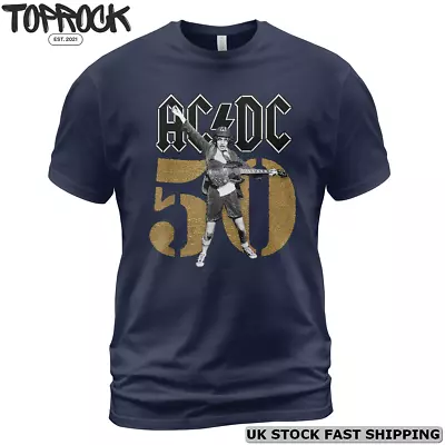 Buy AC/DC - Angus 50 Years T-Shirt Anniversary 50th Year S-5XL Rock Band Shirt ACDC • 19.38£