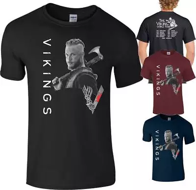 Buy Vikings T Shirt World Tour Ragnar Lothbrok Lagertha Rollo Floki Top Men Ladies • 11.99£