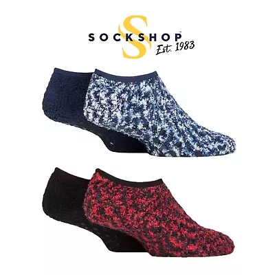 Buy Mens Slipper Socks With Grips Warm And Cosy Low Cut In A Multipack Of 2 SOCKSHOP • 8.99£