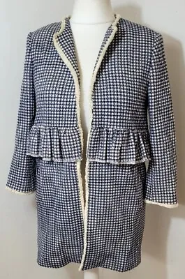 Buy Zara Blue Checkered Cape Jacket - Large • 8£