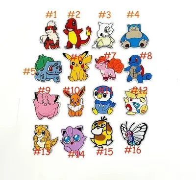 Buy Pokemon Patch Sew Or Iron On Patches For Kids Custom Denim Jackets • 2£