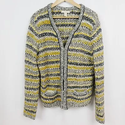 Buy Banana Republic Wool Mohair Alpaca Chunky Sweater Sz XL Chartreuse Navy Striped • 28.35£