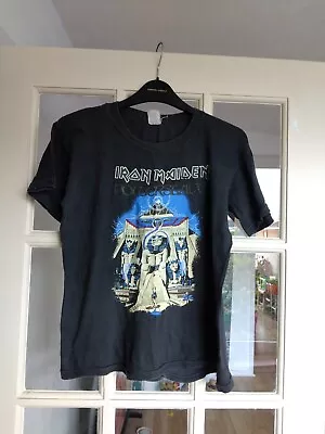 Buy Vintage 80's Iron Maiden T-Shirt Powerslave 1984 Black Color Size Small Medium • 70£
