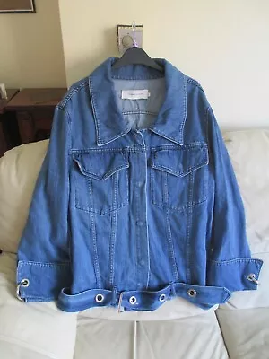 Buy MARQUES ALMEIDA Oversized Raw Edge Belted Wide Cuff Blue Denim Jacket - S • 25£