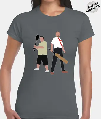 Buy Shaun Of The Dead Ladies T Shirt Retro Zombie Classic Movie Funny Joke Top Gift • 10.99£