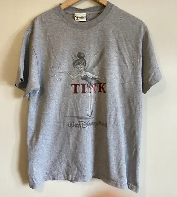 Buy Vintage Disney World Tinkerbell T Shirt Size M Grey 2000’s • 12.95£