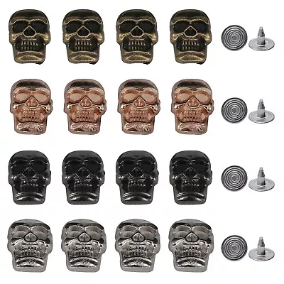 Buy Metal Flat Skull Head Rivets Studs With Pins For Leather Crafts Coat Jacket 11mm • 7.19£