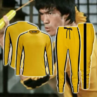 Buy Death Game Surrounding Cos Bruce Lee Casual Sports Yellow T-shirt Top /Trousers • 14.52£