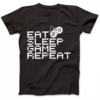 Buy Eat Sleep Game Repeat Gamer Geek Nerd T-Shirt 100% Premium Cotton Gift Retro • 14.97£