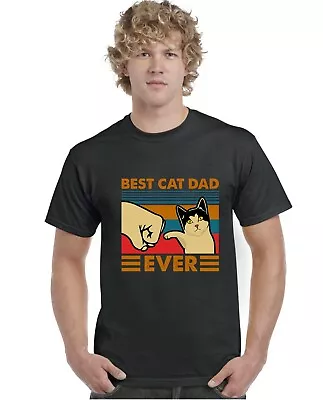 Buy Best Cat Dad Ever Adults T-Shirt Funny Mens Tee Top • 9.95£