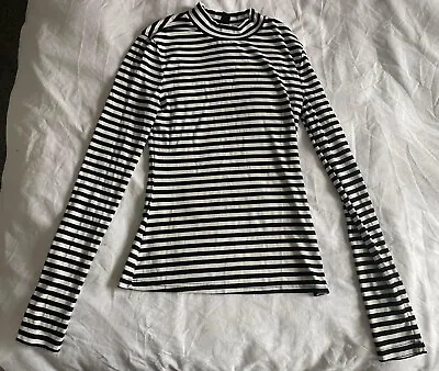 Buy Ladies Gothic Black & White Striped Long Sleeve T-Shirt Clothing Small  • 0.99£