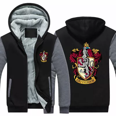 Buy Gryffindor Hoodie Winter Hooded Coat Sweatshirt Sherpa Thicken Zipper Jacket • 44.39£