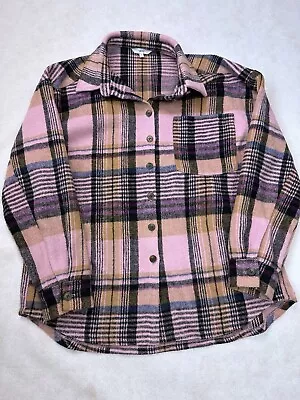 Buy (G5) Next Size M Oversized 12 Pink Chequered Shirt Jacket Shacket Coat • 14.99£