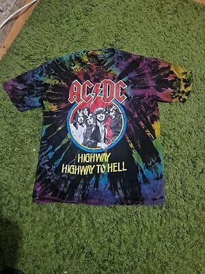 Buy AC/DC Highway Highway To Hell Tie Dye T Shirt Xl • 7.99£