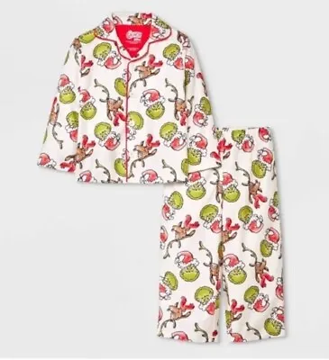 Buy Dr Seuss The Grinch Pajamas Child Christmas Button Up Coat Style  L 10/12 NWT! • 15.79£
