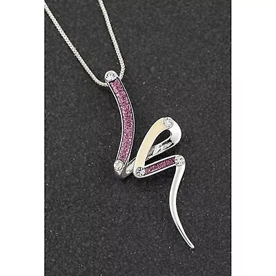 Buy Handpainted Silver Plated Squiggle Necklace Jewellery Gift Pendant • 13.59£