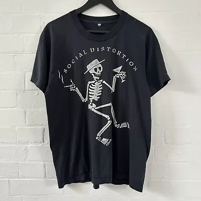 Buy Vintage 80s Social Distortion Single Stitch T-Shirt Size Medium Punk Rock • 80£