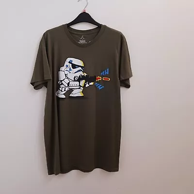 Buy Star Wars Stormtrooper T Shirt Large Khaki Green Disneyland Cotton • 7£