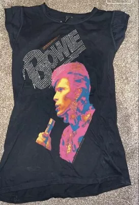 Buy David Bowie T Shirt Glam Rock Band Merch Tee Top Size 8 • 13.95£