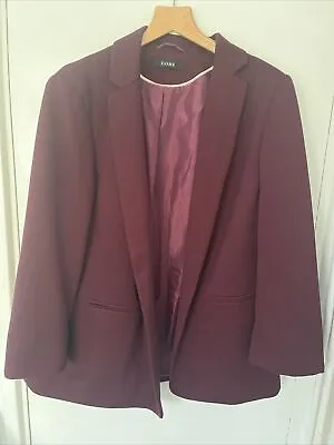 Buy Evans Burgundy Ribbed Blazer Style Jacket Size 24 • 16.95£
