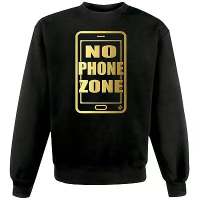 Buy Unisex Black No Phone Zone Connect Mobile Telephone App Device Sweatshirt • 21.95£