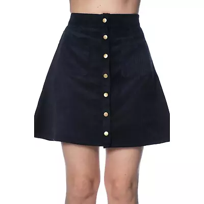 Buy Banned Apparel Erica Cord Navy Skirt Tattoo Alternative Womens Clothing • 25.58£