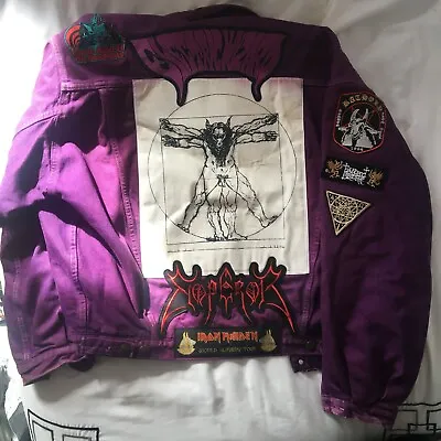 Buy Purple-dye Levi Strauss Battle Jacket Metal Patches Doom Comic Stoner Werewolf L • 500£