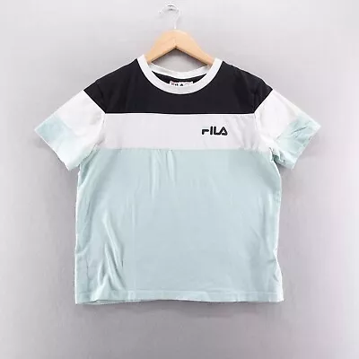 Buy Fila T Shirt Small Blue Black White Logo Short Sleeve Cotton Regular Fit Mens • 8.57£