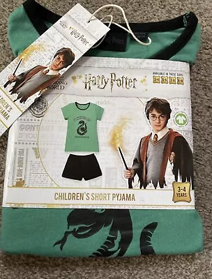 Buy Harry Potter Slytherin Pyjamas Age 3-4 Years Short Sleeved - New • 6.99£