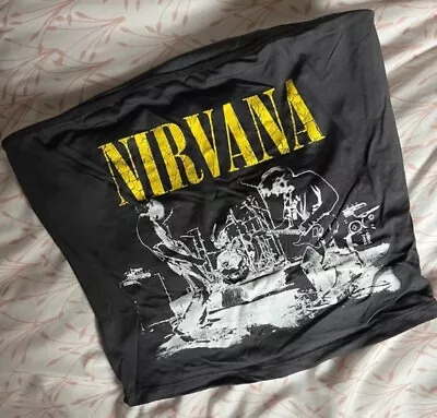 Buy Nirvana Bandeau Boob Tube T Shirt Top Kurt Cobain Tee Ladies Size Small • 12.95£