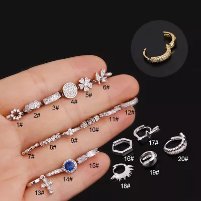 Buy Tiny Helix Cartilage Tragus Zircon Ear Piercing Huggie Hoop Earrings Jewellery • 3.99£