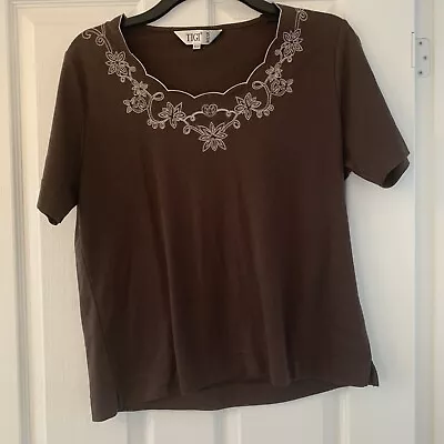 Buy Ladies Brown T Shirt By Tigi  Size 18-30 Pristine Condition • 2£