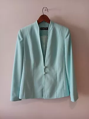 Buy Jacques Vert Jacket Wedding Turquoise Blue Occasion Blazer Jacket Size 10 • 9.99£
