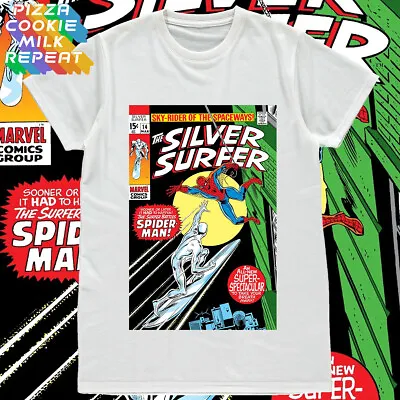 Buy Silver Surfer Spiderman Unisex Tshirt Comic Book Movie Marvel Fan TV Gamer Gift • 11.95£