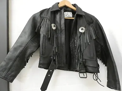 Buy Baby Biker Leather Fringe Biker Jacket Size Medium Kids (Fox) • 14.99£
