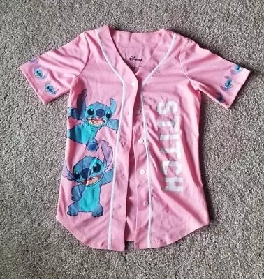 Buy EUC Disney Stitch Baseball Jersey Pink Medium Lilo And Stitch Official Merch • 43.57£