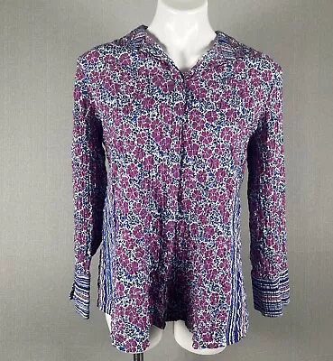 Buy Habitat Clothes To Live In Button Front Top Size Medium Floral Crinkle Travel • 24.08£