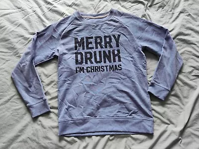 Buy Funny Blue Christmas Jumper Drunk Size Medium • 5£