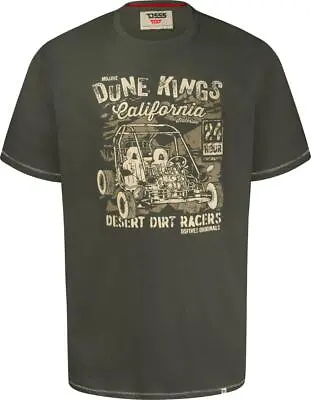 Buy Mens D555 Large & Tall Bennett Dune Kings Buggy Print T-Shirt Khaki 3XL - 8XL • 24.99£