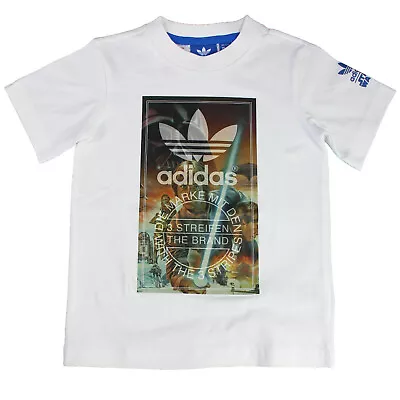 Buy Adidas Originals Star Wars Archive Tee Luke Skywalker R2D2 Han Solo Kids Shirt • 23.53£