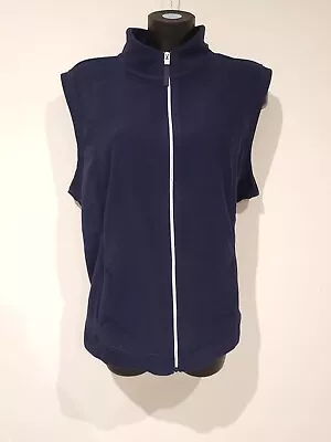 Buy Ladies Navy Gilet J D Williams Uk Size 26 Fleece Sleeveless Jacket • 16£