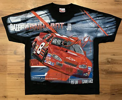 Buy Vintage Dale Earnhardt Jr  T Shirt Put On Your Game Face 2004 - Size Large AOP • 49.99£