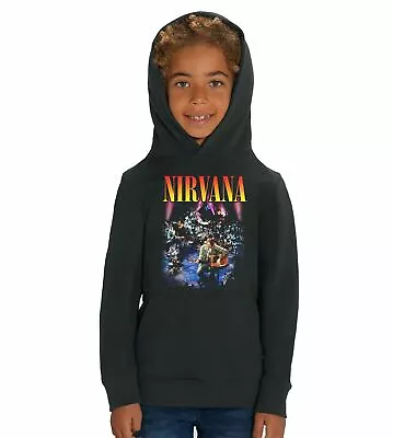 Buy Official Nirvana Live Stage Set Children's Unisex Black Hoodie • 34.99£