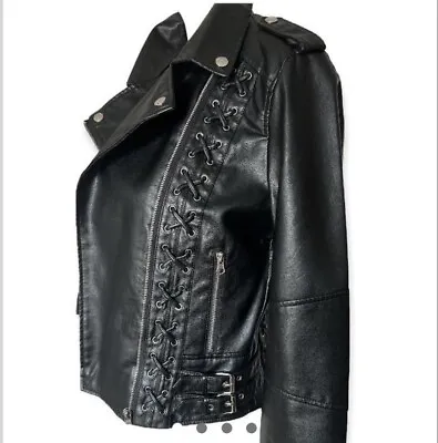 Buy Punk Rock Eyelet Leather Jacket 10/12 • 40£