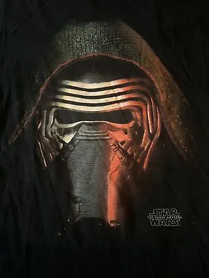 Buy Star Wars The Force Awakens T Shirt BLACK Kylo Ren Big Head L Large Size • 8£