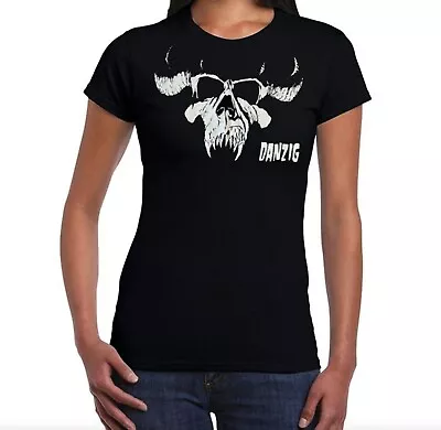 Buy Danzig ROCK BAND Women's Black T-Shirt • 12.28£
